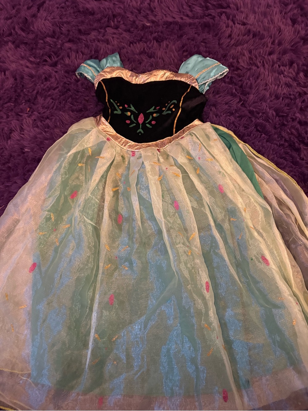 Girls Light Blue & Black Princess Costume Dress
